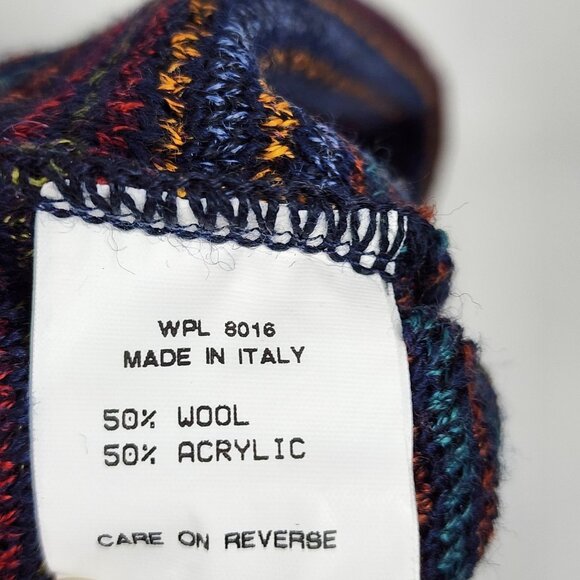 Riscatto Sweater Mens Multi Italy Wool Blend V-Neck Pullover - Picture 7 of 7